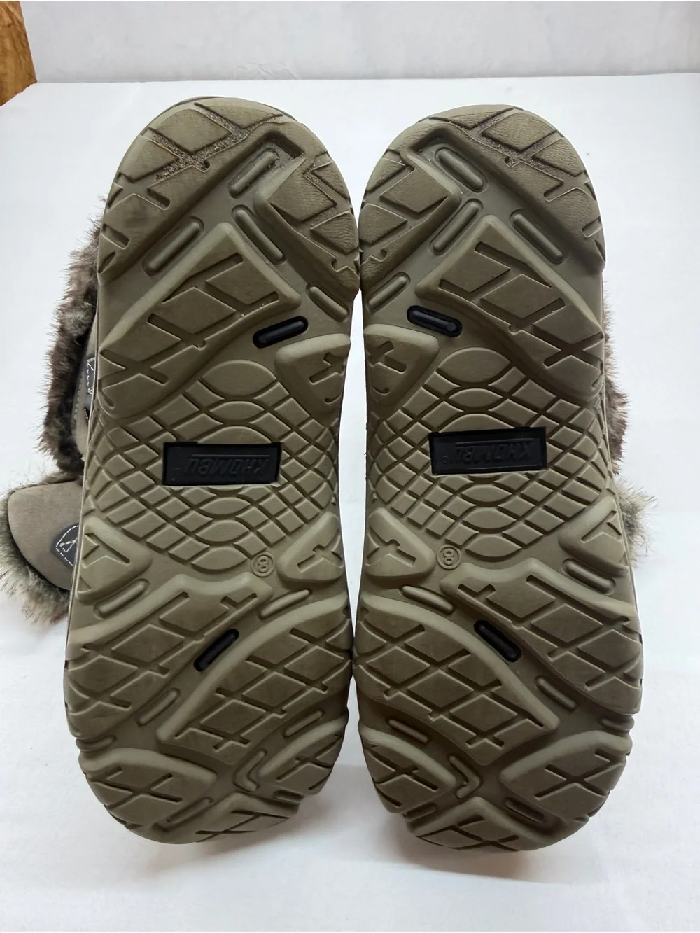 Khombu Olive and Black Faux-Fur Lace-Up Winter Boots